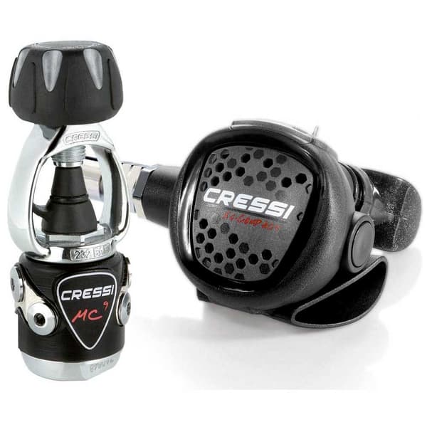 Cressi Regulator Set Xs Compact Mc9 Grey Int Svart,Silver
