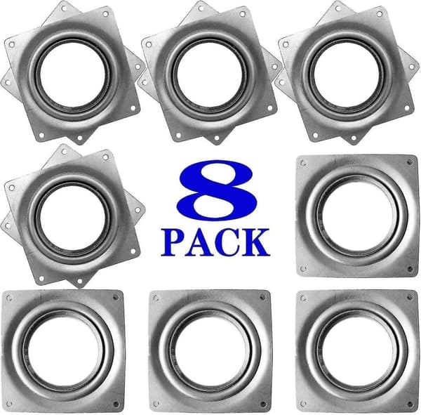 8-pak hardware, 4" firkantede drejelejeplader
