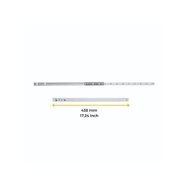 Kullagerdragningar - Emuca - 3009305 - Paket med 5 par - Zinkad stål - 17 mm höjd - 438 mm längd