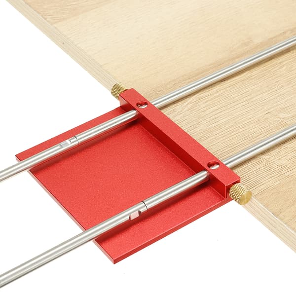 Uppgraderad all aluminiumlegering justerbar träbearbetningsborrguide med 8 st förlängningsstänger flipstopp och skiftnyckel