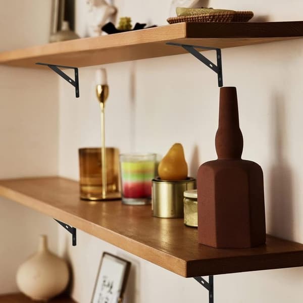 Väggmonterad hyllkonsol - 8 St Etagere Väggmonterad - Hyllstöd - 200x120mm, Svart