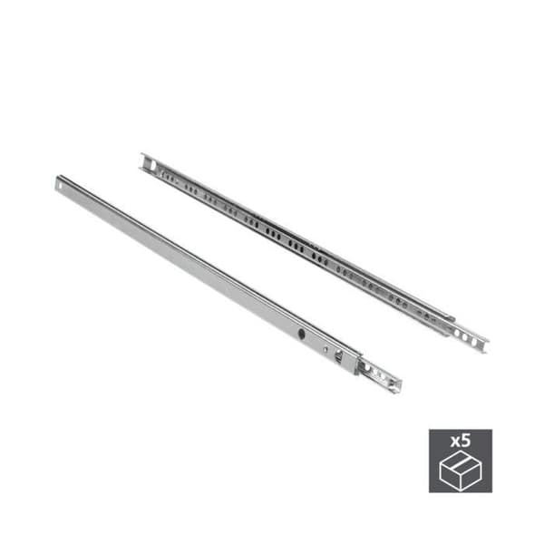 Drag-insatser - Emuca - Paket med 5 - Kullager - Höjd 17mm - Djup 246mm