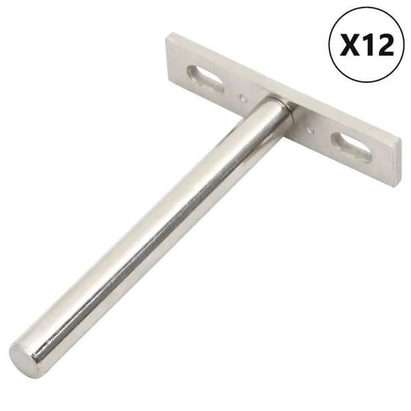 Konsoler för flytande hyllplan 12st osynlig Ø10x100 mm kolstål