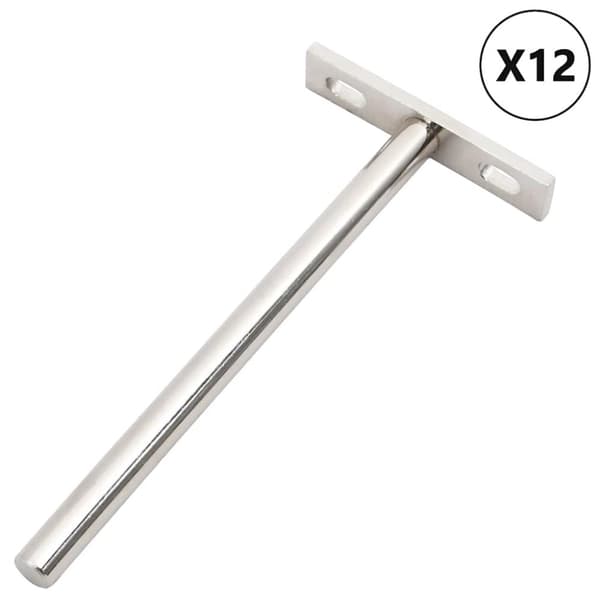 Konsoler för flytande hyllplan 12st osynlig Ø10x150 mm kolstål