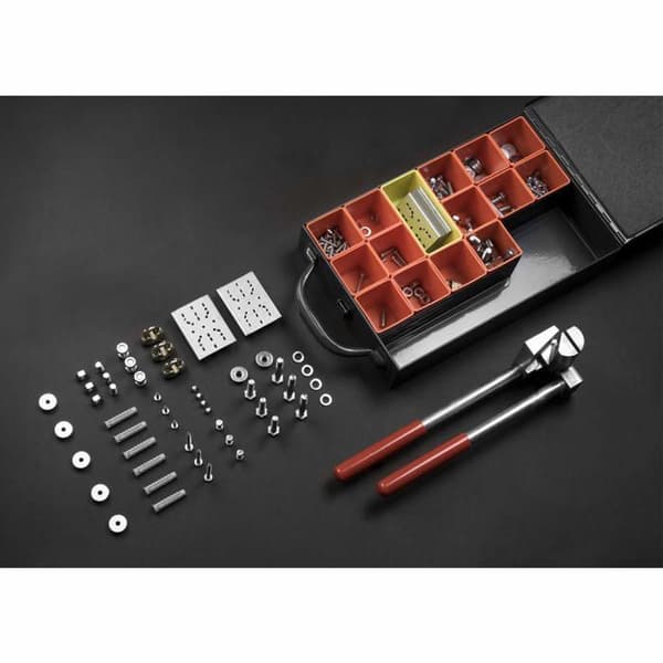 Fästfäste - monteringskloss - Fischer hörnkoppling - 507911 - quick-fix system, grå/röd