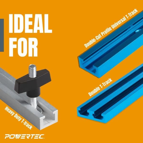 Powertec - 71127 - T-formad hårdvarusats med knoppar och 6,35 mm till 20 mm gänga | 128 stycken
