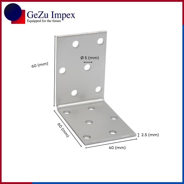 Spikplåtsvinklar 60x60x40x2.5 mm, 10 st