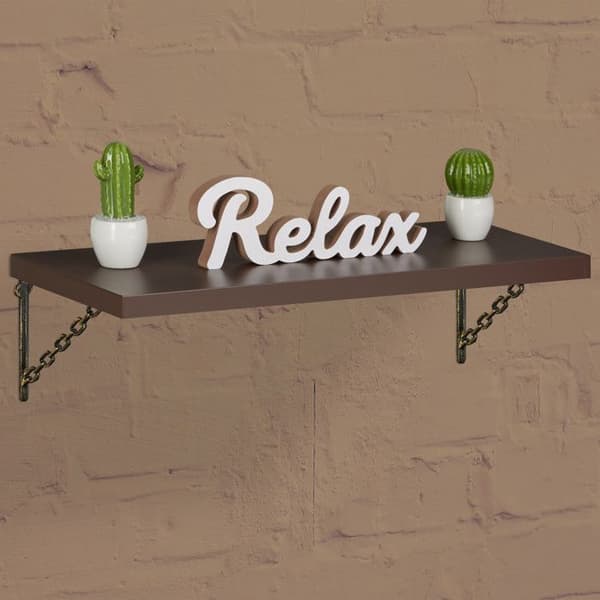 Relaxdays Vägghylla, set om 2, gammal, vintage stödfäste, kedjemönster, gjutjärn, vit