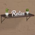 Miniatyrbild 3 av 6: Relaxdays Vägghylla, set om 2, gammal, vintage stödfäste, kedjemönster, gjutjärn, vit
