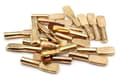 Miniatyrbild 1 av 3: Fästfäste - monteringskloss - hörnkoppling Design61 Set med 20 mässingspläterade hyllstöd 5 mm