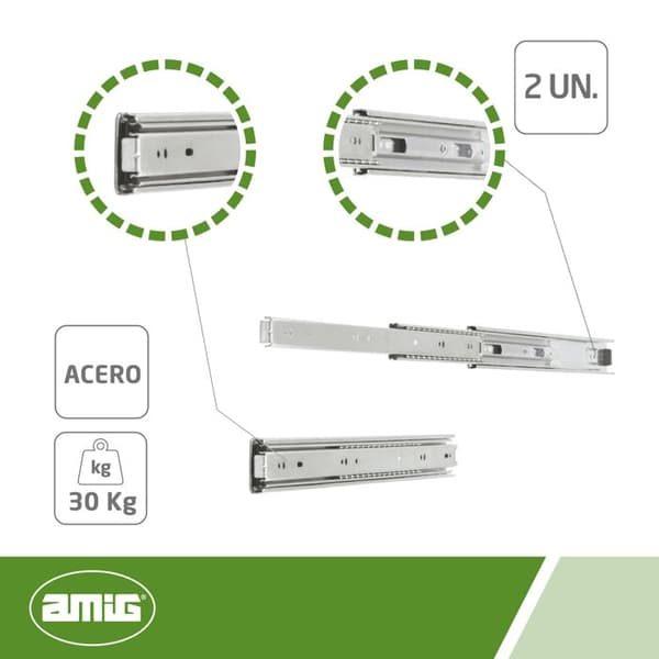 AMIG 10550 | Rullåda för kulskåp 35 | 350 x 45 mm | Stål | Förzinkad