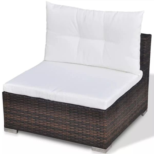 vidaXL haveloungesæt 6 dele med hynder polyrattan brun