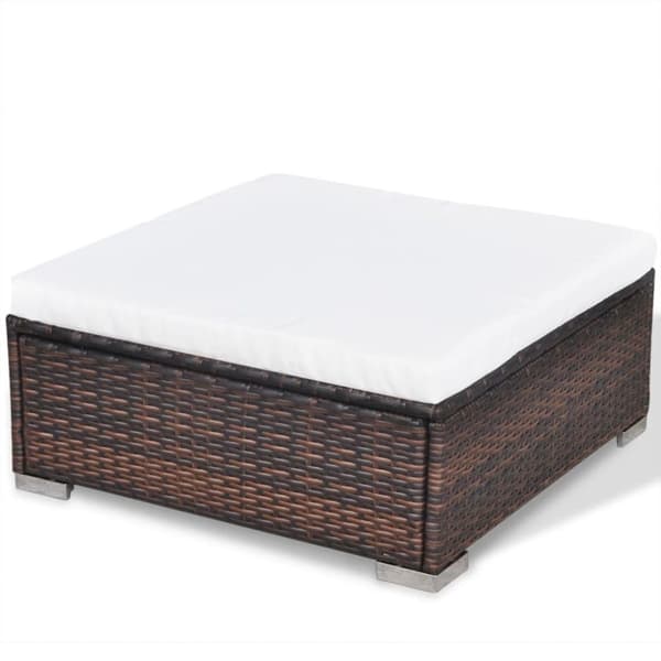 vidaXL haveloungesæt 6 dele med hynder polyrattan brun