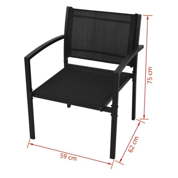 vidaXL Hagesofagruppe 4 deler aluminum textilene svart
