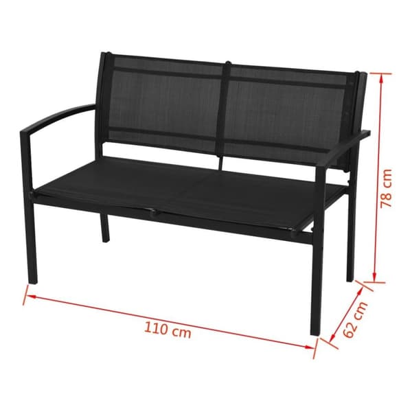 vidaXL Hagesofagruppe 4 deler aluminum textilene svart