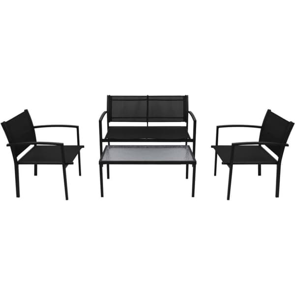 vidaXL Hagesofagruppe 4 deler aluminum textilene svart