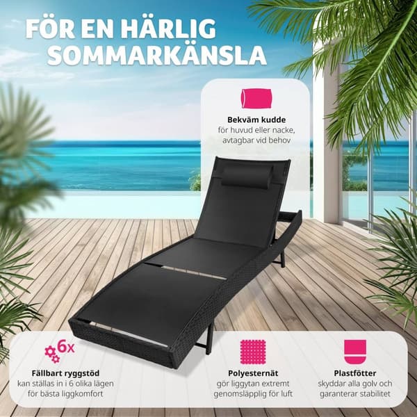 Solsäng konstrotting Delphine - svart