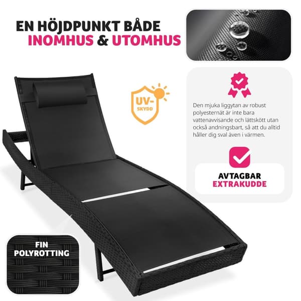 Solsäng konstrotting Delphine - svart