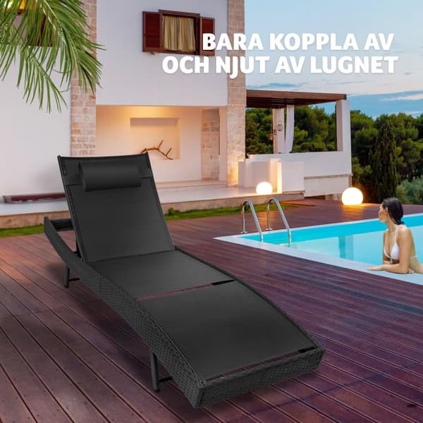Solsäng konstrotting Delphine - svart