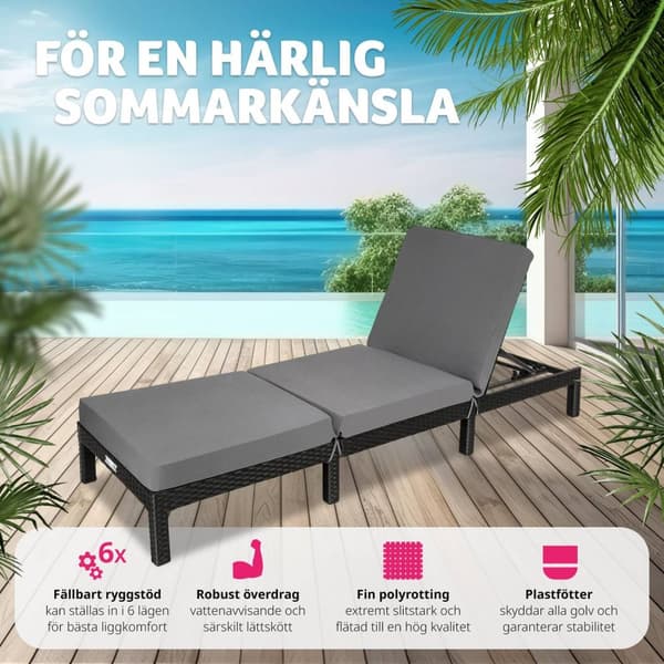 Solsäng i konstrotting Sofia - svart