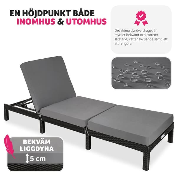Solsäng i konstrotting Sofia - svart