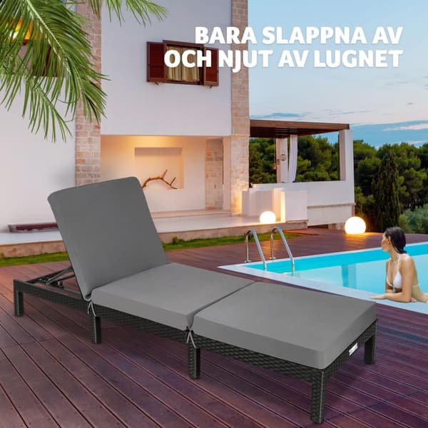 Solsäng i konstrotting Sofia - svart