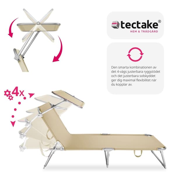 Solsäng med soltak - beige