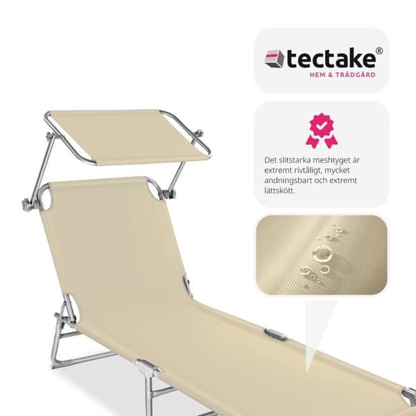 Solsäng med soltak - beige