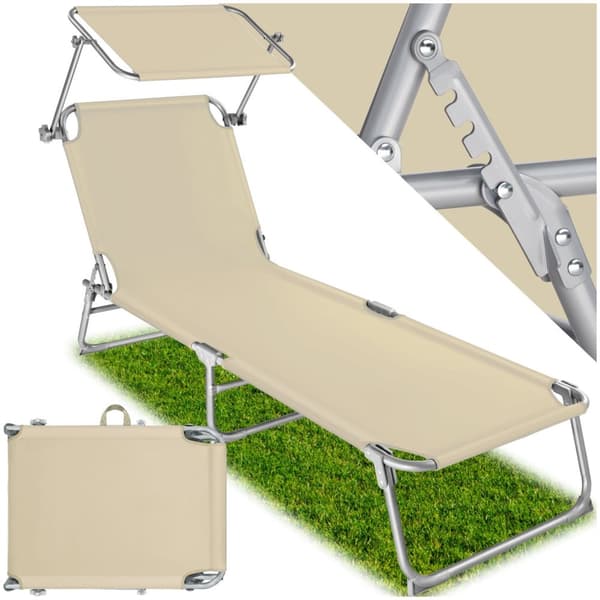 Solsäng med soltak - beige