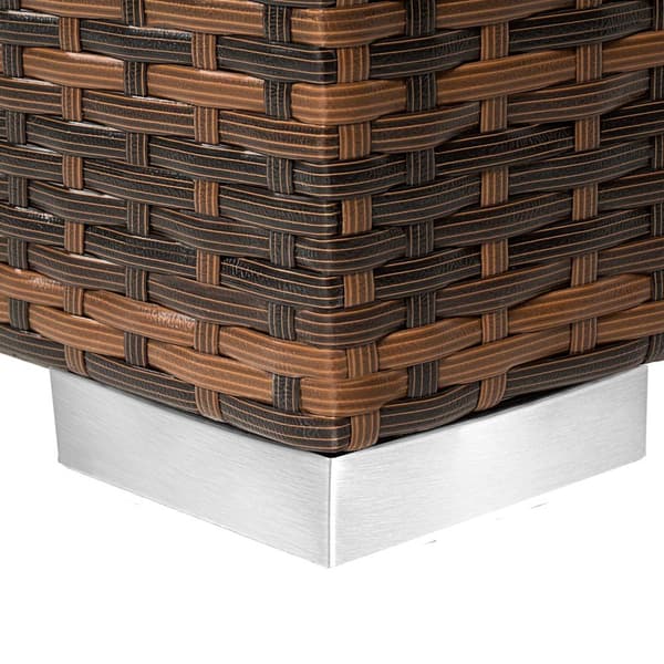 Sæt med liggestole + bord i polyrattan/aluminium - brun