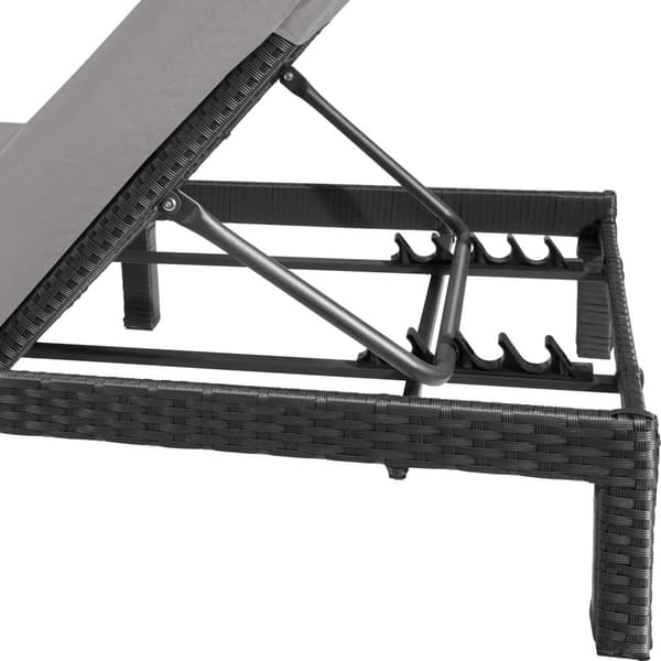 Polyrattan liggestol med hynder Sofia - sort