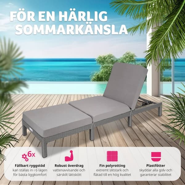 Solsäng i konstrotting Sofia - grå