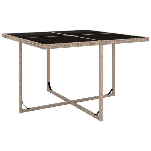 vidaXL udendørs spisebordssæt 9 dele med hynder polyrattan beige