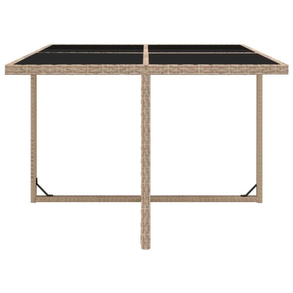 vidaXL udendørs spisebordssæt 9 dele med hynder polyrattan beige