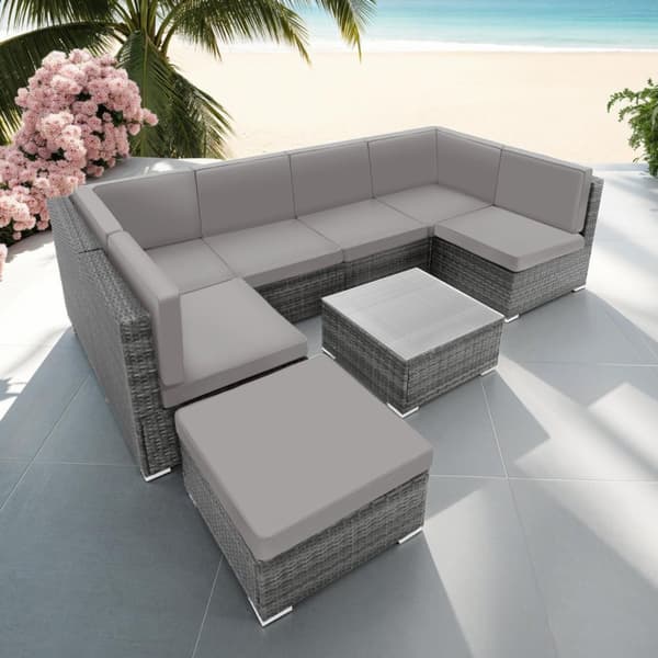 Polyrattan loungesæt Venedig - grå