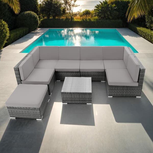 Polyrattan loungesæt Venedig - grå