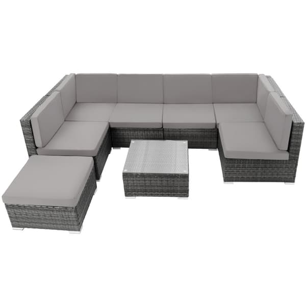 Polyrattan loungesæt Venedig - grå