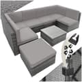 Miniatyrbillede 1 af 11: Polyrattan loungesæt Venedig - grå