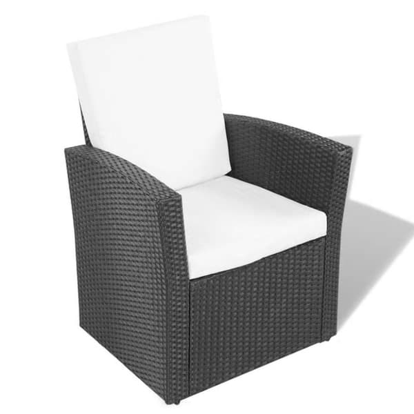 vidaXL Loungegrupp för trädgården med dynor 4 delar konstrotting svart