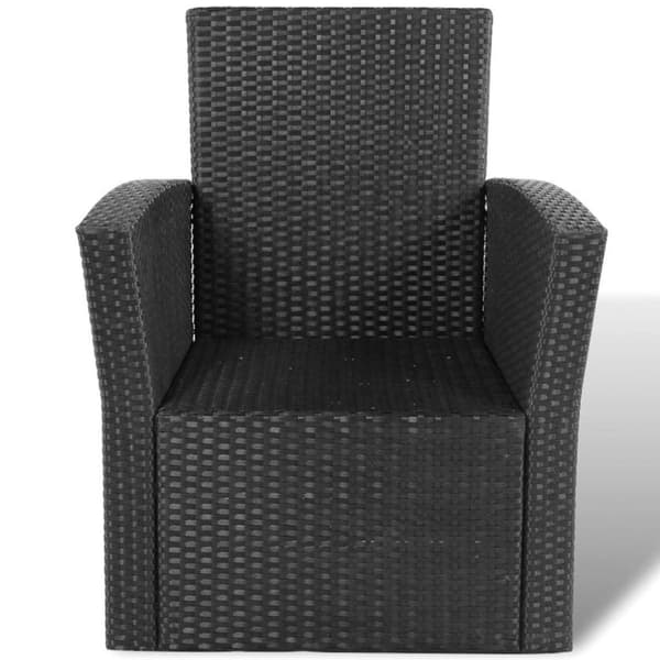 vidaXL Loungegrupp för trädgården med dynor 4 delar konstrotting svart