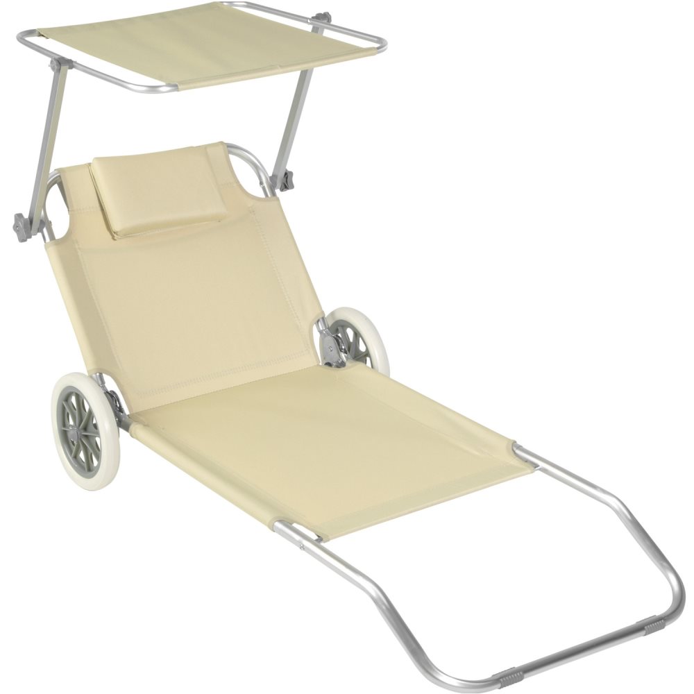 Solstol Antonia i aluminium - beige