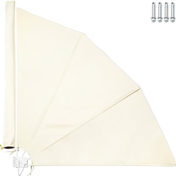 Balkongskärm vikbar med väggfäste 140x7,5x140cm - beige