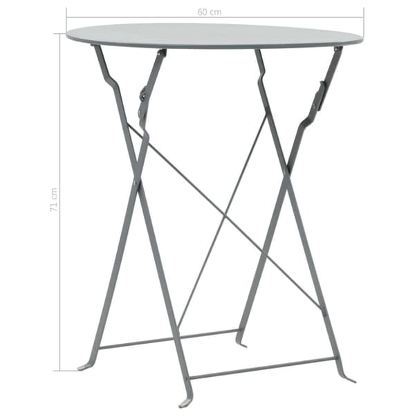 vidaXL 3-osainen Bistrosarja Teräs Harmaa