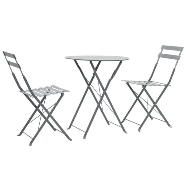 vidaXL 3-osainen Bistrosarja Teräs Harmaa