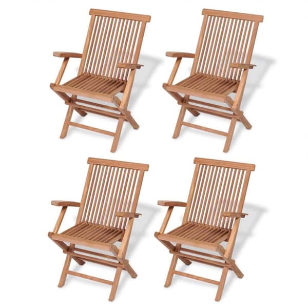 vidaXL Utendørs spisestue 5 deler heltre teak