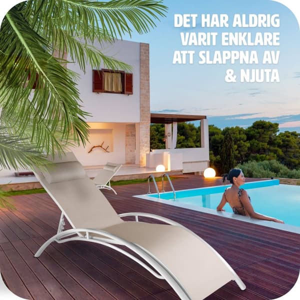 2 solsängar Alina - beige
