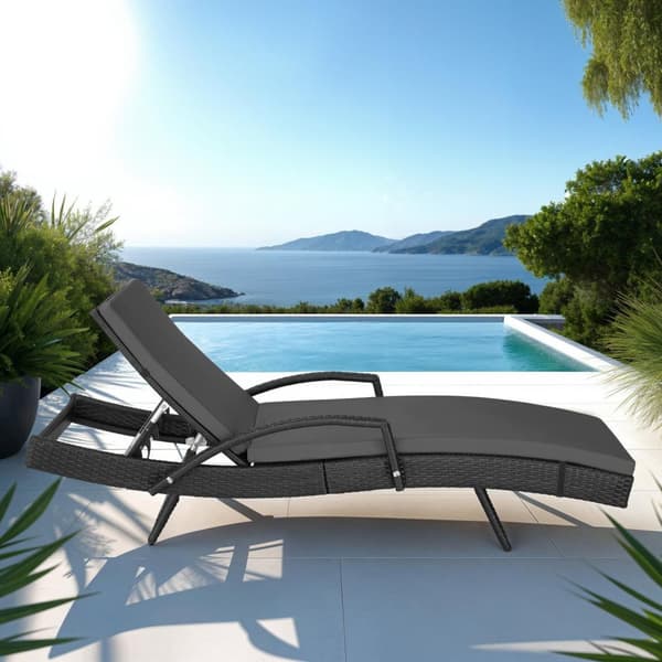 Polyrattan liggestol Océane - sort