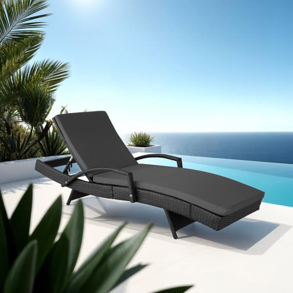 Polyrattan liggestol Océane - sort