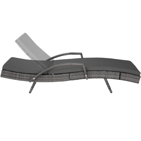 Polyrattan liggestol Océane - grå