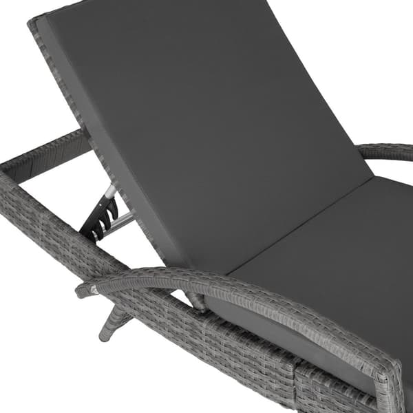 Polyrattan liggestol Océane - grå